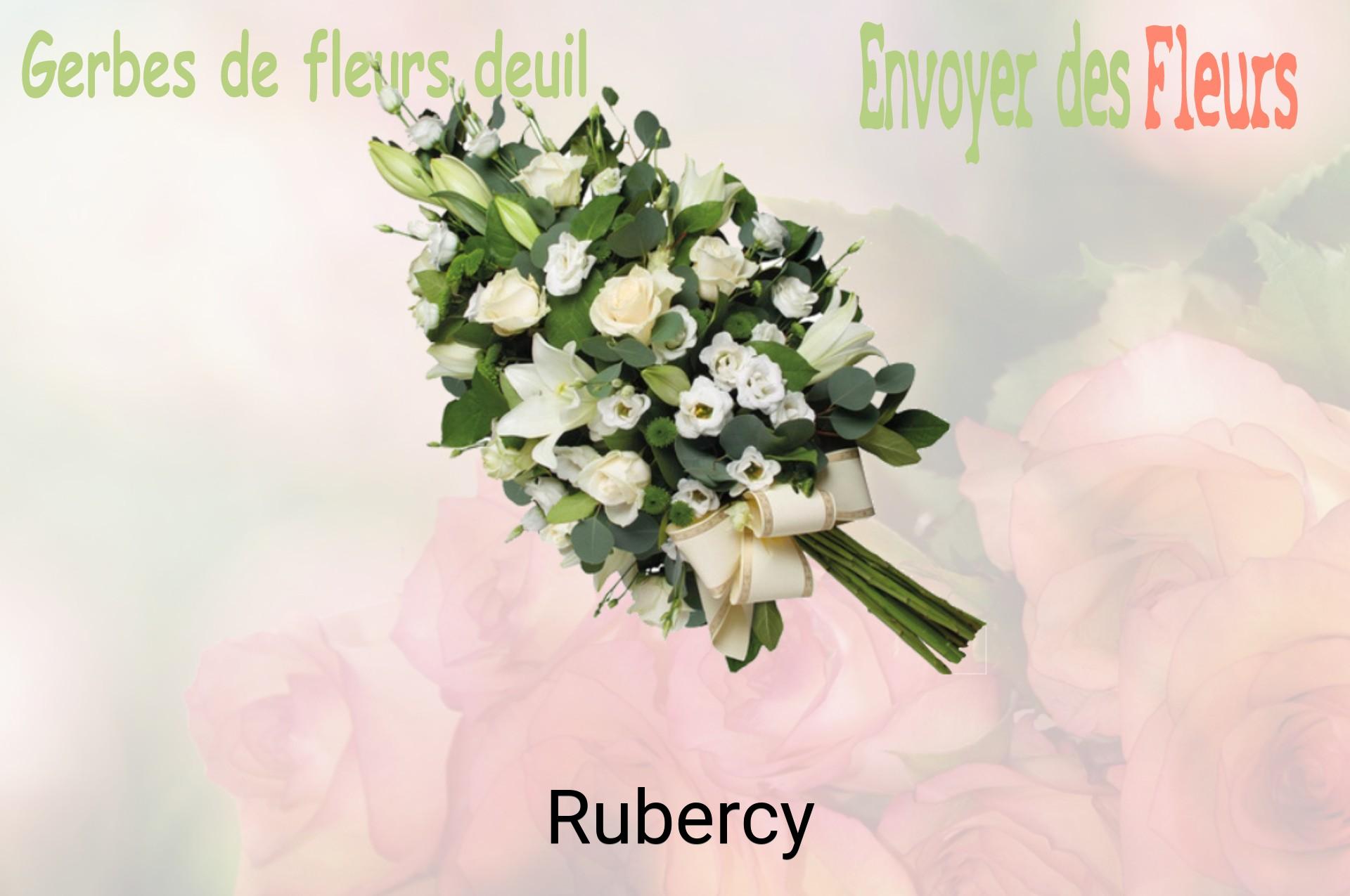 Gerbe de fleurs de deuil livrée à Rubercy